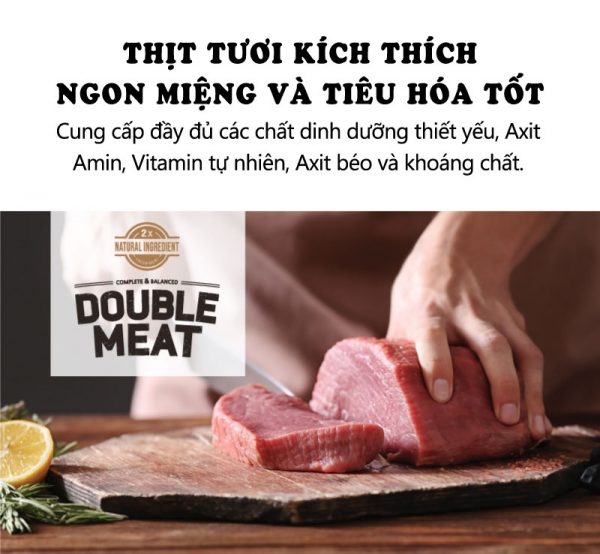 thức ăn gấp đôi thịt tươi cho chó anf double meat